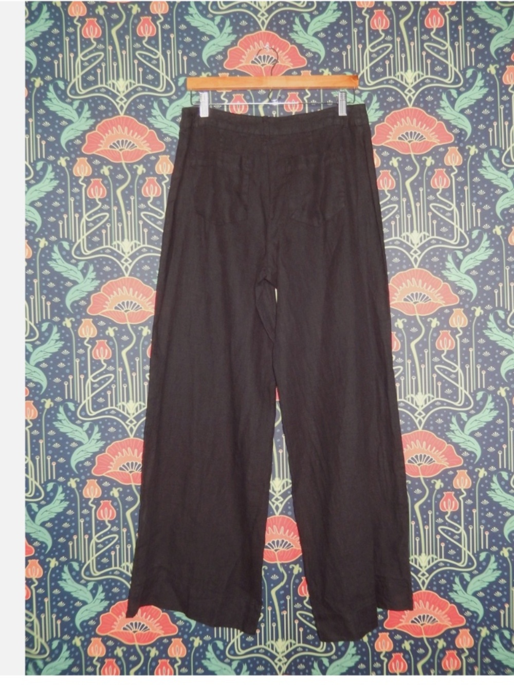 Sanctuary Marine Linen Sailor Black Wide Leg Pants New 28 - Picture 9 of 10